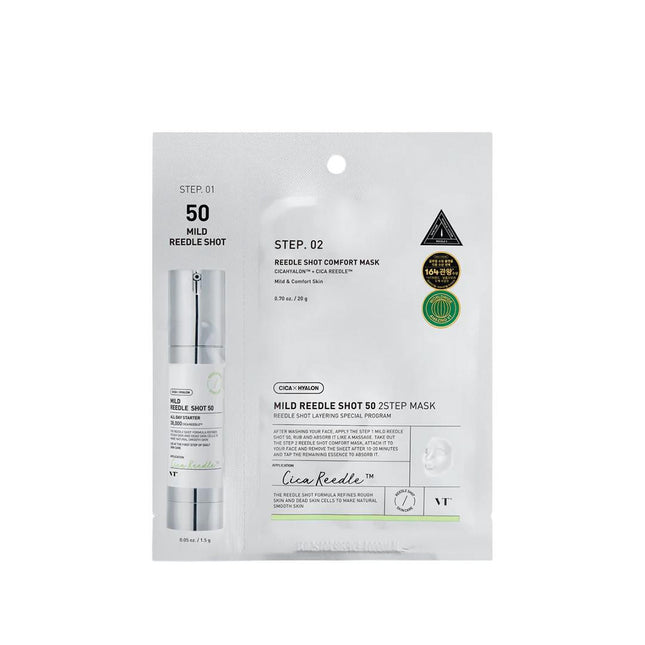 VT Cosmetics Reedle Shot 50 2-Step Mild Mask 25g for Unisex