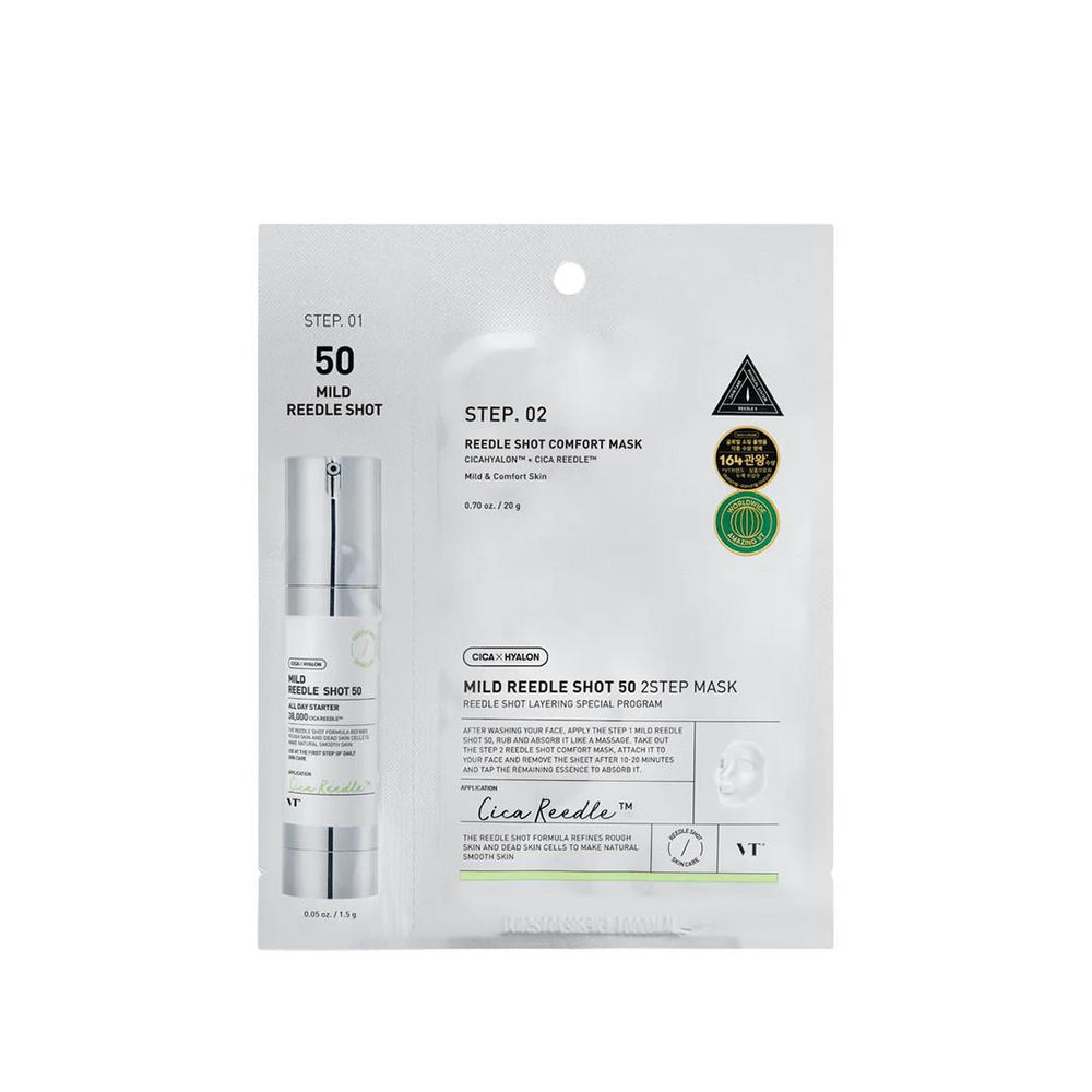 VT Cosmetics Reedle Shot 50 2-Step Mild Mask 25g for Unisex