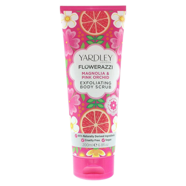 Yardley Flowerazzi Magnolia & Pink Orchid Body Scrub 200ml for Women