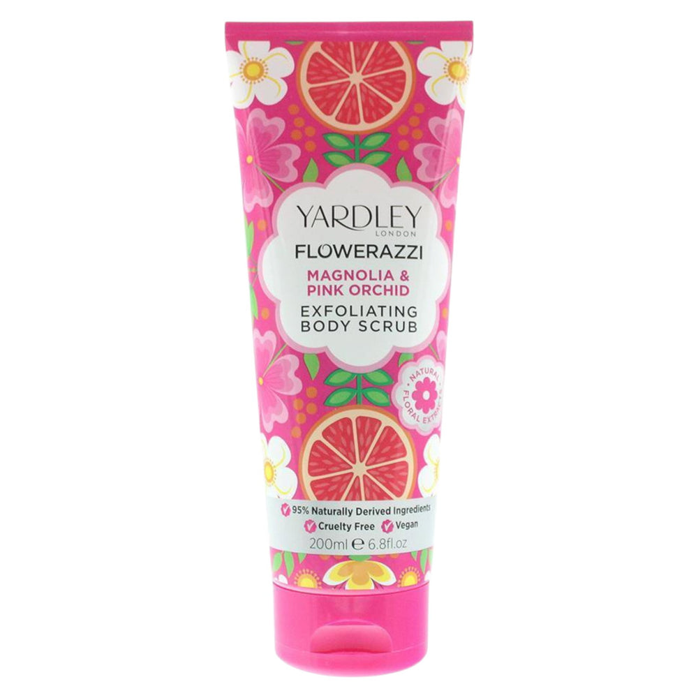 Yardley Flowerazzi Magnolia & Pink Orchid Body Scrub 200ml for Women